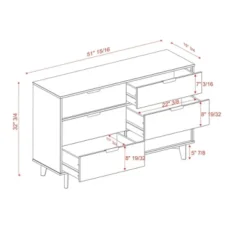 Mid-Century Modern Groove Wood 6 Drawer Dresser - Saracina Home -Modern Living Sales GUEST 00517b78 51c3 4bd6 b25d 1b4df6d40b7d