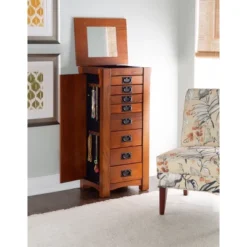 Delia Jewelry Armoire Brown - Powell Company -Modern Living Sales GUEST 0454207a 822a 4010 846b b8a617a392c9