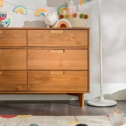 Mid-Century Modern Groove Wood 6 Drawer Dresser - Saracina Home -Modern Living Sales GUEST 04d23956 eefc 461e adbc 47cd243dd32b