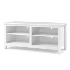 Transitional 4 Cubby Wood Open Storage TV Stand For TVs Up To 65"- Saracina Home -Modern Living Sales GUEST 09d6532b 6b78 4d5b b243 91ca1fb63961