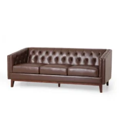 Ovando Contemporary Upholstered 3 Seater Sofa - Christopher Knight Home -Modern Living Sales GUEST 09f60da1 8989 456c ac68 90edba24e79b