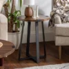 Wrightson Urban Industrial Faux Wrap Leg Round Side Table - Saracina Home -Modern Living Sales GUEST 0f5c89c5 df37 46be 88d6 5cb73ed21817