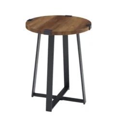 Wrightson Urban Industrial Faux Wrap Leg Round Side Table - Saracina Home -Modern Living Sales GUEST 10a274df fdc1 4838 a26b e97de3166e26
