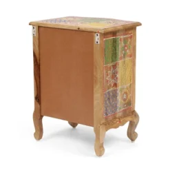 Ailey Handcrafted Boho Mango Wood 3 Drawer Nightstand Natural - Christopher Knight Home -Modern Living Sales GUEST 110cf7e6 7613 401d 89e3 e97fb2933bed