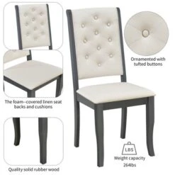 6 PCS Retro Dining Set With Unique-designed Table And Upholstered Chair-ModernLuxe -Modern Living Sales GUEST 18007a98 7761 4a30 a9ee 913421e58038