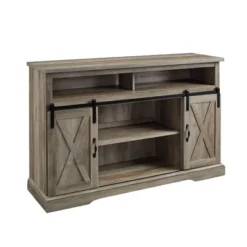 Transitional Sliding Barndoor Highboy TV Stand For TVs Up To 58" - Saracina Home 36 Transitional Sliding Barndoor Highboy TV Stand For TVs Up To 58" - Saracina Home -Modern Living Sales GUEST 18d26976 2f57 4c04 a287 c8a5544778c9