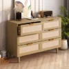 43.31" 6-Drawer Rattan Dresser For Living Room And Bedroom - ModernLuxe -Modern Living Sales GUEST 1c52c978 1592 415f a195 d163d640f76d