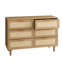 43.31" 6-Drawer Rattan Dresser For Living Room And Bedroom - ModernLuxe -Modern Living Sales GUEST 209cebfb e5e8 43b1 a04f a4486b5e1ac7