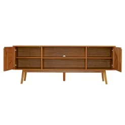 Solid Wood Mid-Century Modern TV Stand For TVs Up To 80" - Saracina Home -Modern Living Sales GUEST 21c882f2 4627 4d0e a364 30f5fcdcd258