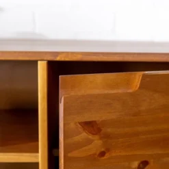 Solid Wood Mid-Century Modern TV Stand For TVs Up To 65" - Saracina Home -Modern Living Sales GUEST 24388e01 9630 463f 8a30 f252940cc164