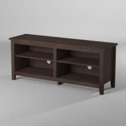 Transitional 4 Cubby Wood Open Storage TV Stand For TVs Up To 65"- Saracina Home -Modern Living Sales GUEST 26e980c1 ccaf 4dd9 90f1 a41ebb526357