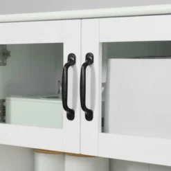 HOMCOM Freestanding Kitchen Pantry, 4-Door Buffet Cabinet With Hutch, Coffee Bar With Adjustable Shelves, 63.5 Inches, White -Modern Living Sales GUEST 280f6d6f 7549 46dc 9872 58e221f9506c