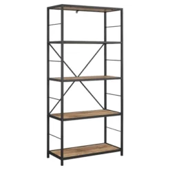 63" 4 Shelf Industrial Transitional Tall Bookshelf - Saracina Home -Modern Living Sales GUEST 293bbdd1 bd66 4bc9 a60a cd7d2ad5ce55