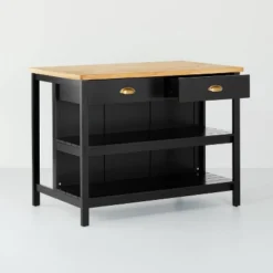 Wood Kitchen Island Table With Storage Black/Natural - Hearth & Hand™ With Magnolia -Modern Living Sales GUEST 2ba3ead7 b5df 4db4 b48a 075519e1db85