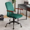 Costway Velvet Home Office Chair Swivel Adjustable Task Chair W/ Wooden Armrest -Modern Living Sales GUEST 30e4700d 8174 451c b82f 586b426bf5bb