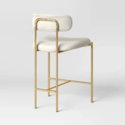 Orion Luxe Backed Counter Height Barstool With Brass Legs Gray Velvet - Threshold™ -Modern Living Sales GUEST 33b10d11 4ac6 416d b941 181159cfc112