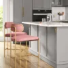 Orion Luxe Backed Counter Height Barstool With Brass Legs Blush Velvet - Threshold™ -Modern Living Sales GUEST 34592fd8 8b10 4bb7 8a29 a8d6bcf9c0e1