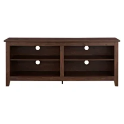 Transitional 4 Cubby Wood Open Storage TV Stand For TVs Up To 65"- Saracina Home -Modern Living Sales GUEST 35ddccd8 7420 4781 824a 55a3b4dec1bf