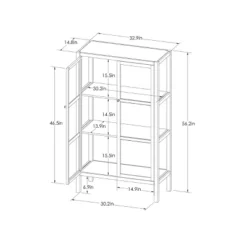 56.2" Hadley Library Cabinet With Glass Shell White - Threshold™ -Modern Living Sales GUEST 3a694d2d b95f 4046 b205 56f66d131fd3