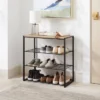 4 Tier Shoe Rack Black Metal With Natural Wood - Brightroom™ -Modern Living Sales GUEST 3bdfbf84 9c6c 49cf 9810 7a0a400060fc