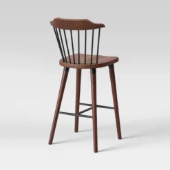 Delway Curved Back Mixed Material Counter Height Barstool Walnut - Threshold™ -Modern Living Sales GUEST 3e53f265 ac14 41e9 bdd1 5f971bc1bb5a