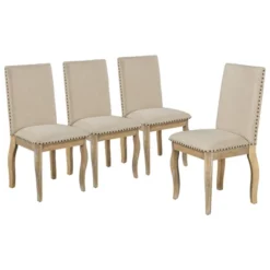 5 PCS Round Wood Extendable Dining Table Set With 4 Upholstered Dining Chairs-ModernLuxe -Modern Living Sales GUEST 3f067f5c e1b8 4a97 b8a1 24e970d94ae6