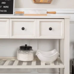 48" Farmhouse Solid Wood 2 Drawer Buffet White - Saracina Home -Modern Living Sales GUEST 4072e9fb 834f 40c9 bb46 3cbe1815eaad