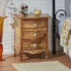 Ailey Handcrafted Boho Mango Wood 3 Drawer Nightstand Natural - Christopher Knight Home -Modern Living Sales GUEST 422ac8f6 7c61 4130 8edd 30651546f2d5