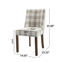 2pk Harman Contemporary Upholstered Plaid Dining Chairs Gray/Light Beige/Brown - Christopher Knight Home -Modern Living Sales GUEST 44f83184 b26d 4d60 996b e440176cff87
