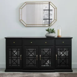 Selma Transitional 3 Tiered Ornate Fretwork Door Sideboard - Saracina Home -Modern Living Sales GUEST 4519c326 0c14 46d5 9b96 b5972325bc64