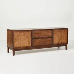 Wood & Cane Transitional Media Console - Hearth & Hand™ With Magnolia -Modern Living Sales GUEST 47d6512c 9c87 4cf2 85dc dc4e4150645a