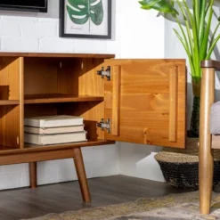 Solid Wood Mid-Century Modern TV Stand For TVs Up To 65" - Saracina Home -Modern Living Sales GUEST 4814f0a0 557a 4091 bf29 8479abd8c5d7