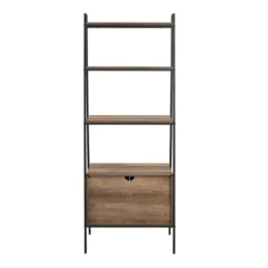 72" Open Shelf And Closed Storage Cabinet Ladder Bookcase - Saracina Home -Modern Living Sales GUEST 48b42602 a941 4f60 80c3 bd3ce1969bfa