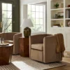 Vernon Upholstered Barrel Swivel Chair Light Brown Velvet - Threshold™ Designed With Studio McGee -Modern Living Sales GUEST 49ad11ce 22be 4758 9076 a63435d35d59