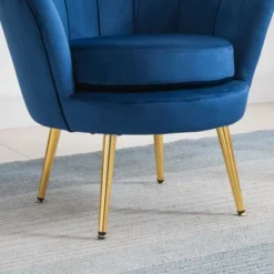 HomCom Elegant Velvet Upholstered Accent Leisure Club Chair With Gold Metal Legs -Modern Living Sales GUEST 4b7aebc4 7d6c 4017 945a a7b1f5c0bdd4