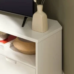 Cara Mid-Century Modern 3 Drawer Corner TV Stand For TVs Up To 58" - Saracina Home -Modern Living Sales GUEST 4d460d9d e580 44a2 a814 3c51012cc883