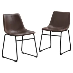 Set Of 2 Laslo Modern Upholstered Faux Leather Dining Chairs - Saracina Home -Modern Living Sales GUEST 4df149f4 10cd 43f6 ae87 21d2762646ef