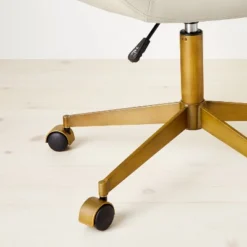 Mahonia Faux Leather Office Chair Cream/Aged Brass - Opalhouse™ Designed With Jungalow™ -Modern Living Sales GUEST 54b73936 5a21 4274 b154 b09db58cca94