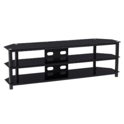 Travers Open Shelves TV Stand For TVs Up To 82" Black - CorLiving -Modern Living Sales GUEST 54f85528 267a 418b bedf 533a44ec7149