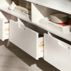 Cara Mid-Century Modern 3 Drawer Corner TV Stand For TVs Up To 58" - Saracina Home -Modern Living Sales GUEST 59f86cf1 f206 400e beed adf45df367ac