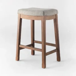 Candor Wood And Upholstered Saddle Counter Height Barstool - Threshold™ -Modern Living Sales GUEST 5b16e3f6 659a 452c 94c6 c37d9de19550