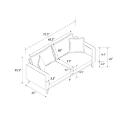 Maryan Pillowback Wood Stretcher Sofa Gray Linen - Room & Joy -Modern Living Sales GUEST 5c828eec 5214 445f 81b7 f8b507332f9e