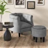 Costway Modern Accent Chair With Ottoman Armchair Barrel Sofa Chair With Footrest Grey -Modern Living Sales GUEST 5d94ef8f bb9c 4640 84d8 b5ab23862a89
