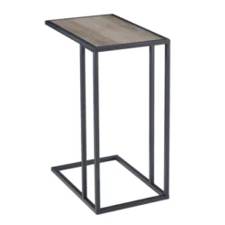 23" Modern Rectangle Two-Tone C Side Table With Metal Base - Saracina Home -Modern Living Sales GUEST 60d202d8 3d4a 432c abd0 7647db4d46f5