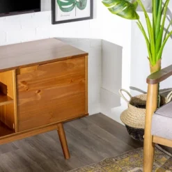Solid Wood Mid-Century Modern TV Stand For TVs Up To 65" - Saracina Home -Modern Living Sales GUEST 64291693 f8bf 4214 8739 2fe9a7cbadf0