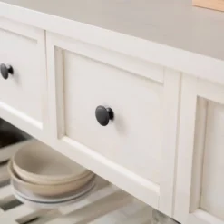 48" Farmhouse Solid Wood 2 Drawer Buffet White - Saracina Home -Modern Living Sales GUEST 647ab7e8 3c9a 4e65 bc71 7f38e193a85e