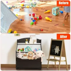 Costway Kids Wooden Toy Storage Unit Organizer W/Rolling Toy Box & Plastic Bins NaturalEspresso -Modern Living Sales GUEST 6649d054 ddae 4200 95c9 643014cf866f