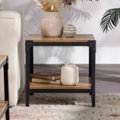 Set Of 2 Benny Urban Industrial Angle Iron Side Tables - Saracina Home -Modern Living Sales GUEST 6787a235 c482 4325 8c73 2cb21fa3a98b