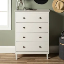 Stiva Classic Mid-Century Modern Vertical 4 Drawer Dresser - Saracina Home -Modern Living Sales GUEST 68d4ecb8 3e27 43b1 b59e edd78e340610