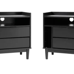 2pk Mid-Century Modern Solid Wood 2 Drawer Storage Nightstands - Saracina Home -Modern Living Sales GUEST 68ea8919 fae8 48c6 aef2 14de0162909c